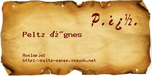 Peltz Ágnes névjegykártya